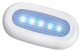 OSCULATI Vodotesné 5-vodičové modré stropné svetlo, biely plast