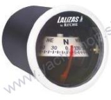 LALIZAS kompas zabudovateľný do prístrojovej dosky Ø 52 mm - biely rám