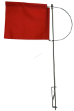 Držiak s červenou vlajkou 33 x 22 cm na ukázanie smeru vetra