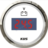 KUS Voltmeter digitálny 8-32 V biely 52 mm