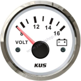 KUS Voltmeter 8-16 V biely 52 mm