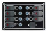 AAA Vodotesný prepínací panel s USB portom a 7 prepínačmi