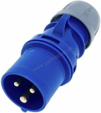 PCE Zástrčka priama 16 A, 230 V, Cable Mount, Socket, 2P+⏚, Blue
