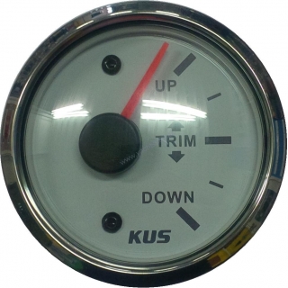 KUS Trim ukazovateľ, biely čiselník, nerezový rám 52 mm, 0 - 190 Ω