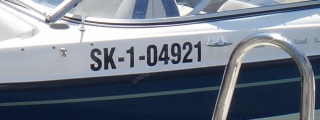 YACHTSHOP Označenie lodí ŠPZ 15 cm, rovné, biele na prenoske - pár