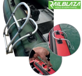 RAILBLAZA Rebrík sklápací na nafukovací čln s montážnym príslušenstvom a ribportami