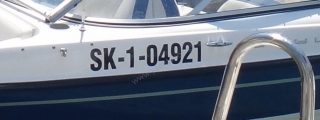 Označenie lodí ŠPZ, písmena a číslice 15 cm