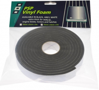 PSP Vinyl Bear Foam čierna penová páska na tesnenie 19 mm x 3 mm x 3 m
