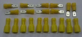 Káblové spojky žlté pre 4-6 mm2 kábel samec 10 ks + samica 10 ks