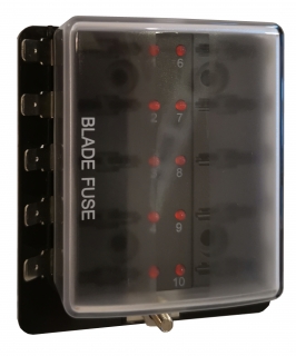 SCI Poistková skrinka s LED, typ KFZ - FKS na 10 poistiek, max. 30 A na poistku