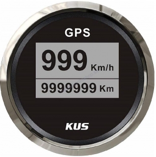KUS GPS Tachometer - Rýchlomer 12/24 V, 52 mm, čierny