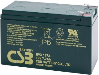 CSB Trakčná AGM batéria EVX1272, 7,2 Ah, 12 V