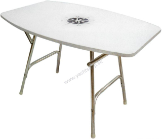 OSCULATI Oválny zrezaný skladací palubný stôl s podstavcom 95 x 66 cm