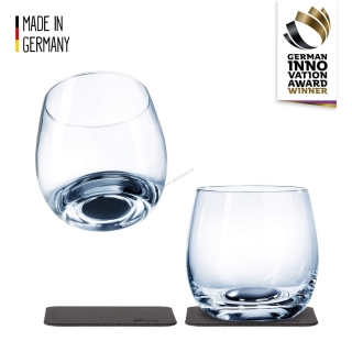 SILWY Magnetické whisky poháre z kryštálového skla s magnetickou podloškou - pár