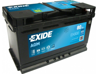 EXIDE START-STOP AGM 80 Ah, 12V, EK800