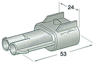 OSCULATI Plastový vodotesný konektor samec 2 póly - 5 ks