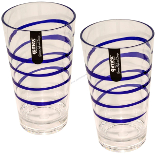 GIMEX Súprava modrých nápojových pohárov Line Twist 2 ks