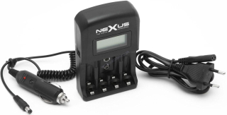 NEXUS Nabíjačka na 4 nabíjateľné AA / AAA batérie alebo 1 kus 9 V batérie