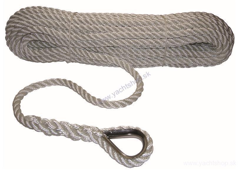 LANEX Kotevné lano z polyesteru, s očnicou 30 m, priemer 8 mm