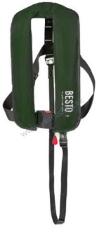 LADE OÜ Automatická záchranná vesta s manuálnou aktiváciou zelená 150 N s logom ALLROUNDMARIN
